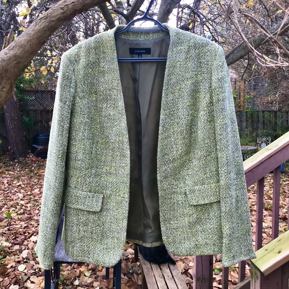 J. Crew Green Tweed Blazer